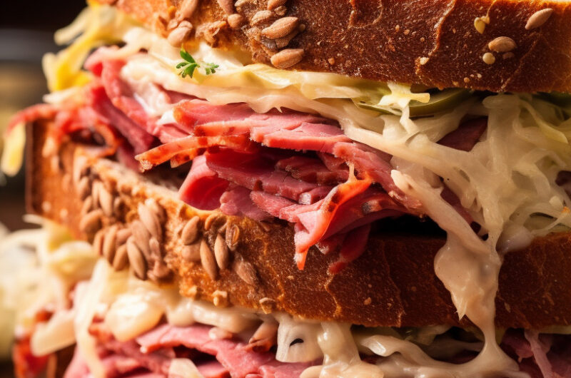 Perfect Deli-Style Reuben Sandwich: A Slice of Heaven with Homemade Corned Beef and Deli-Sliced Perfection